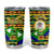 Nevis in Saint Kitts and Nevis Tumbler Cup Geometric Pattern and Coat of Arms - Wonder Print Shop