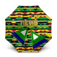 Nevis in Saint Kitts and Nevis Umbrella Geometric Pattern and Coat of Arms - Wonder Print Shop