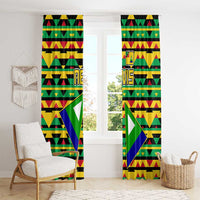 Nevis in Saint Kitts and Nevis Window Curtain Geometric Pattern and Coat of Arms - Wonder Print Shop