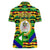 Nevis in Saint Kitts and Nevis Women Polo Shirt Geometric Pattern and Coat of Arms - Wonder Print Shop