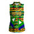 Nevis in Saint Kitts and Nevis Women Sleeveless Polo Shirt Geometric Pattern and Coat of Arms - Wonder Print Shop