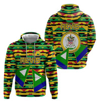 Nevis in Saint Kitts and Nevis Zip Hoodie Geometric Pattern and Coat of Arms - Wonder Print Shop