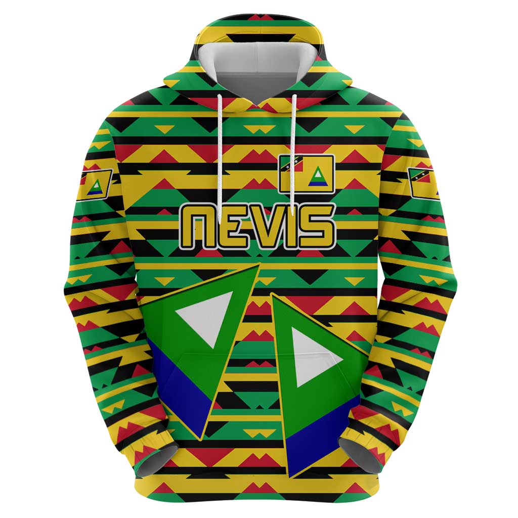 Nevis in Saint Kitts and Nevis Zip Hoodie Geometric Pattern and Coat of Arms - Wonder Print Shop