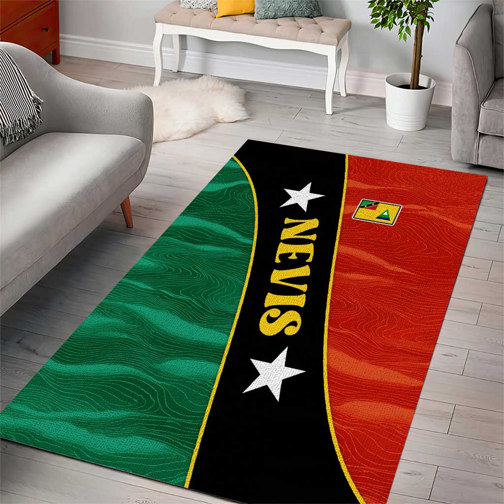 Nevis in Saint Kitts and Nevis Area Rug Star Design and Coat of Arms - Wonder Print Shop