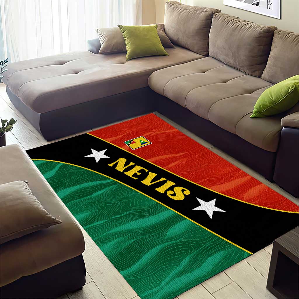 Nevis in Saint Kitts and Nevis Area Rug Star Design and Coat of Arms - Wonder Print Shop