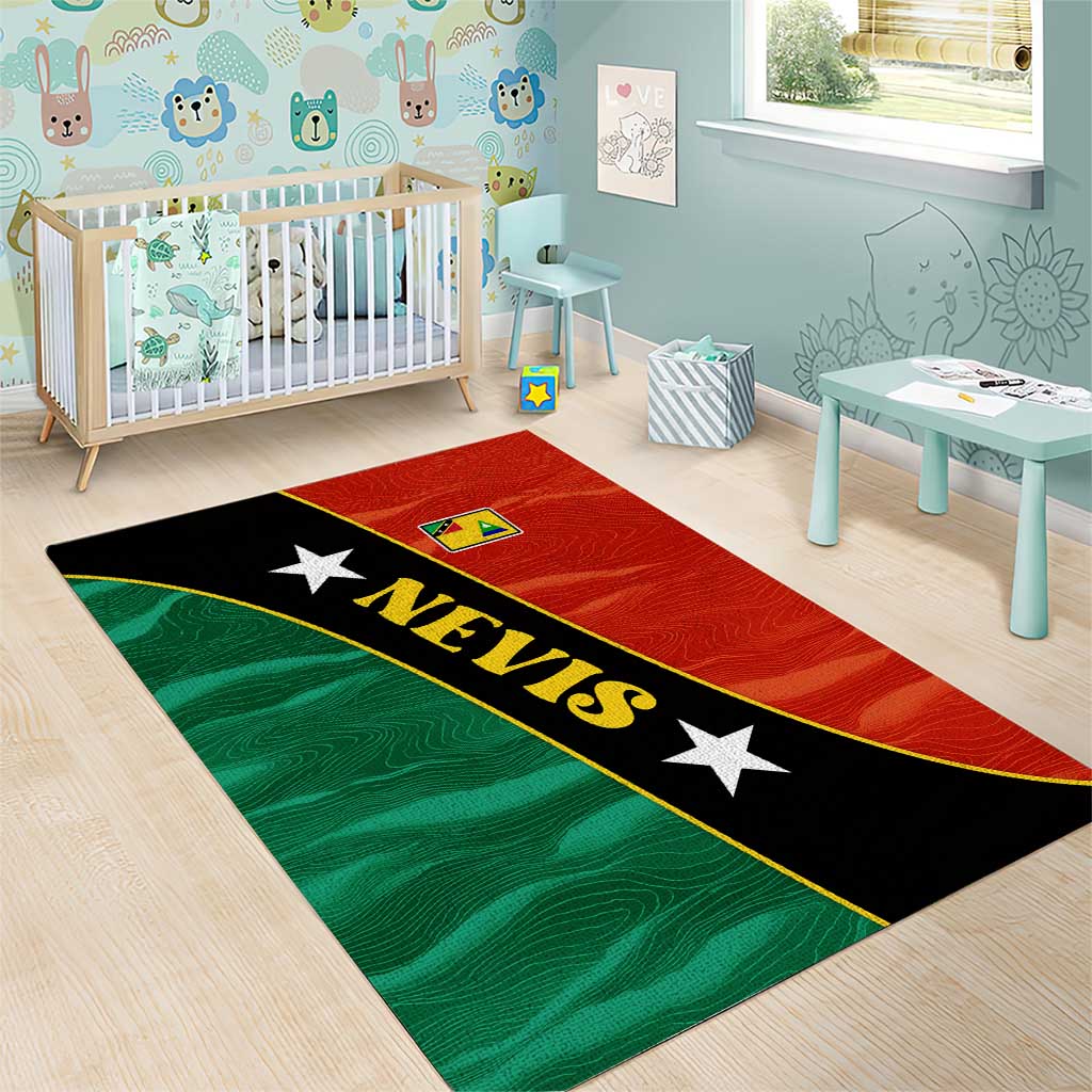 Nevis in Saint Kitts and Nevis Area Rug Star Design and Coat of Arms - Wonder Print Shop