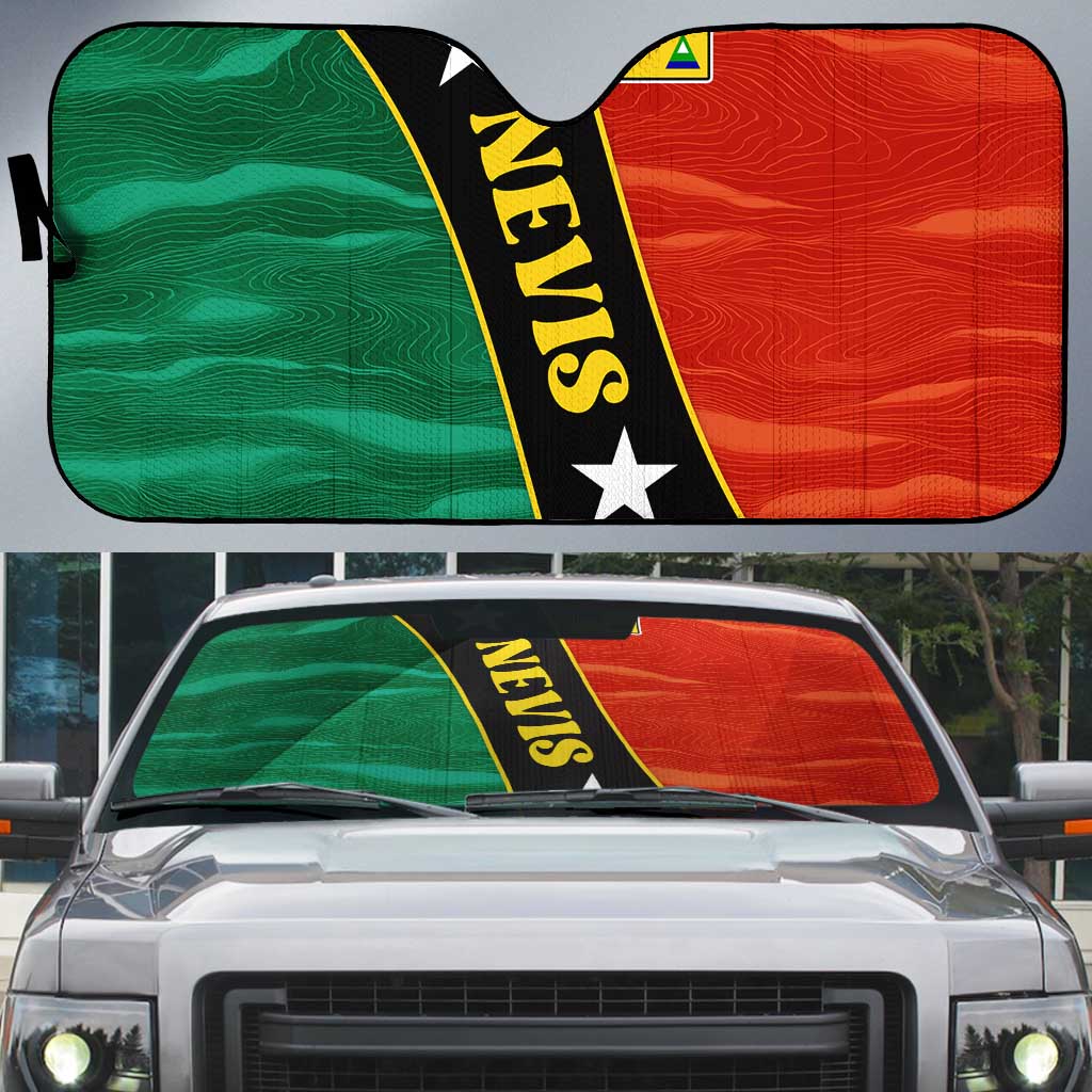 Nevis in Saint Kitts and Nevis Auto Sun Shade Star Design and Coat of Arms - Wonder Print Shop