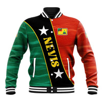 Nevis in Saint Kitts and Nevis Baseball Jacket Star Design and Coat of Arms - Wonder Print Shop