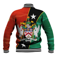 Nevis in Saint Kitts and Nevis Baseball Jacket Star Design and Coat of Arms - Wonder Print Shop