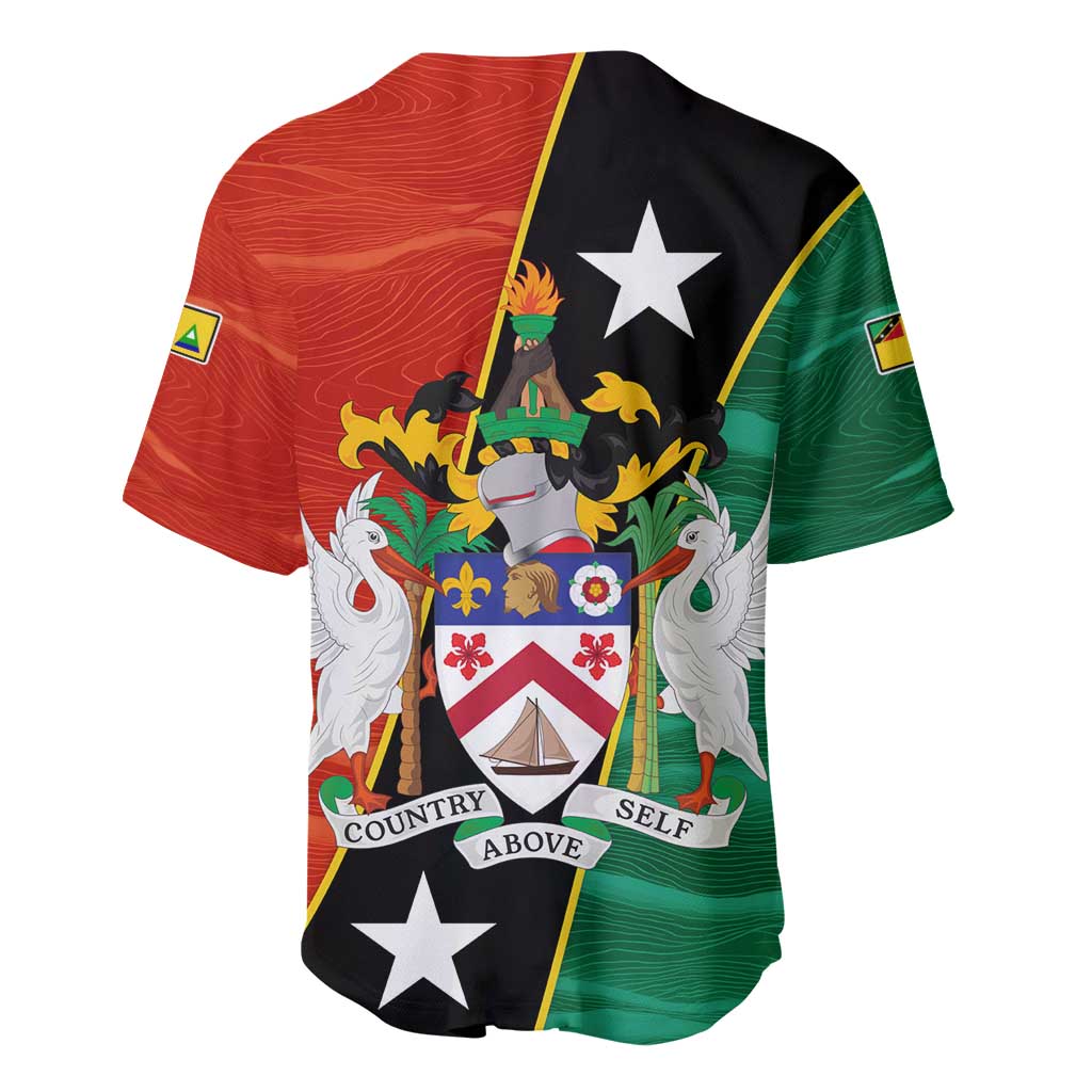 Nevis in Saint Kitts and Nevis Baseball Jersey Star Design and Coat of Arms - Wonder Print Shop