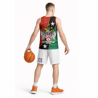 Nevis in Saint Kitts and Nevis Basketball Jersey Star Design and Coat of Arms - Wonder Print Shop