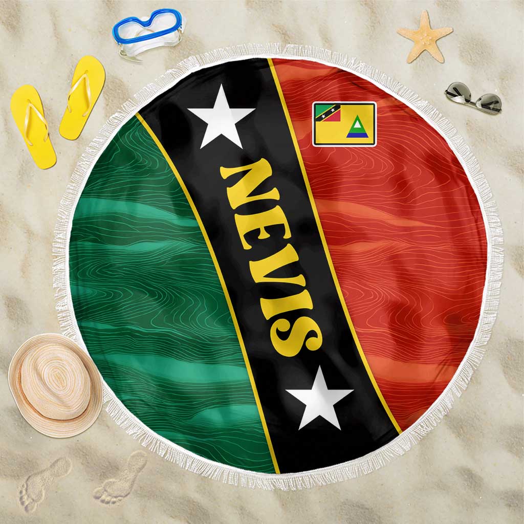 Nevis in Saint Kitts and Nevis Beach Blanket Star Design and Coat of Arms - Wonder Print Shop