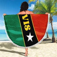 Nevis in Saint Kitts and Nevis Beach Blanket Star Design and Coat of Arms - Wonder Print Shop