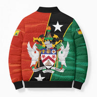 Nevis in Saint Kitts and Nevis Bomber Puffer Jacket Star Design and Coat of Arms - Wonder Print Shop
