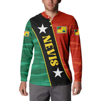 Nevis in Saint Kitts and Nevis Button Sweatshirt Star Design and Coat of Arms - Wonder Print Shop