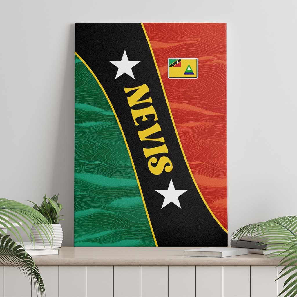 Nevis in Saint Kitts and Nevis Canvas Wall Art Star Design and Coat of Arms - Wonder Print Shop