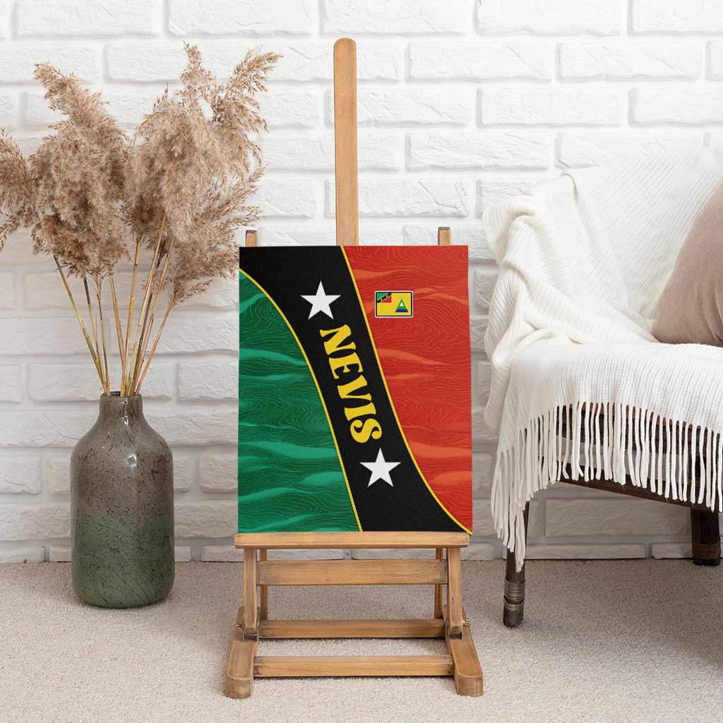 Nevis in Saint Kitts and Nevis Canvas Wall Art Star Design and Coat of Arms - Wonder Print Shop