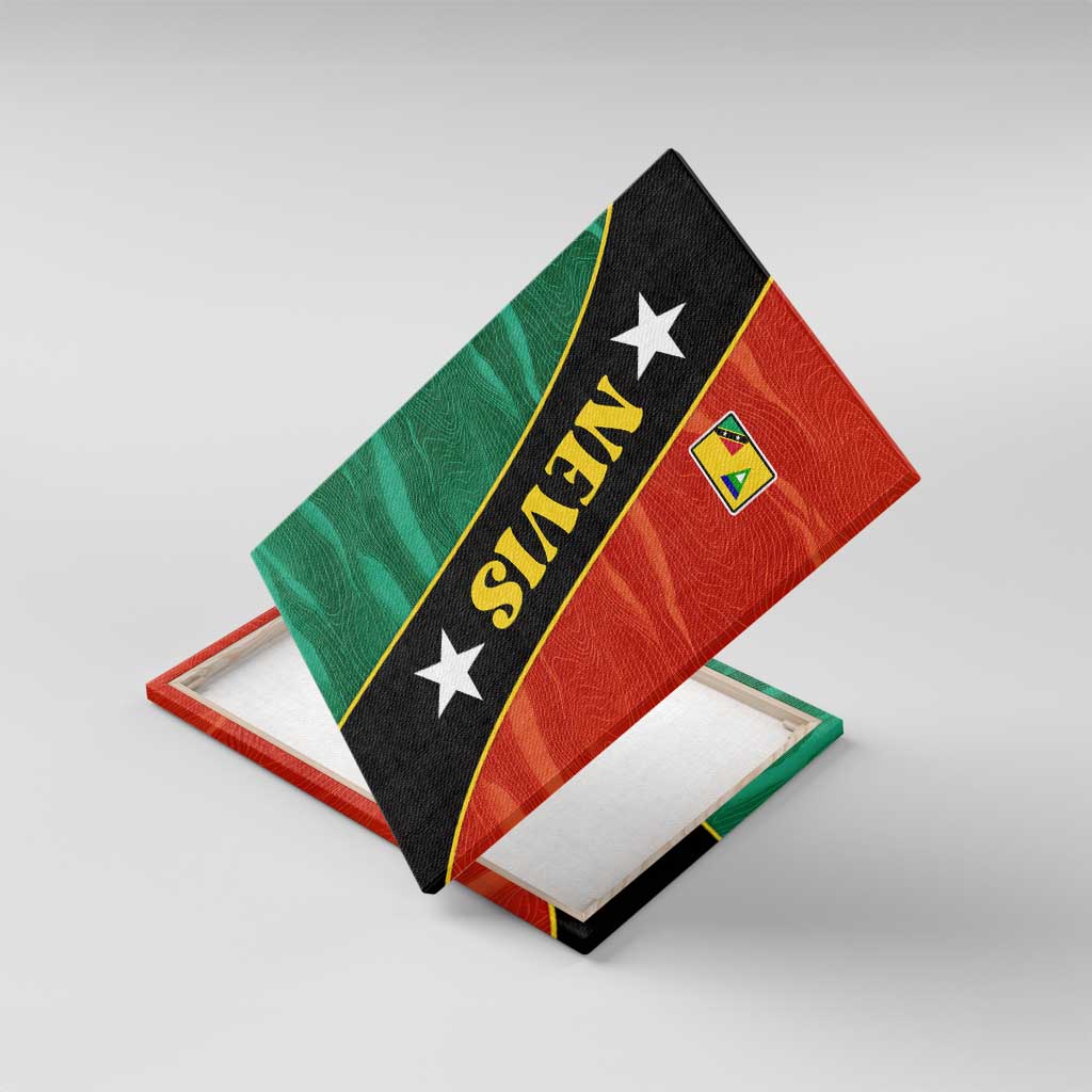 Nevis in Saint Kitts and Nevis Canvas Wall Art Star Design and Coat of Arms - Wonder Print Shop