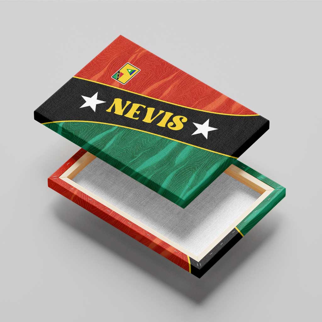Nevis in Saint Kitts and Nevis Canvas Wall Art Star Design and Coat of Arms - Wonder Print Shop