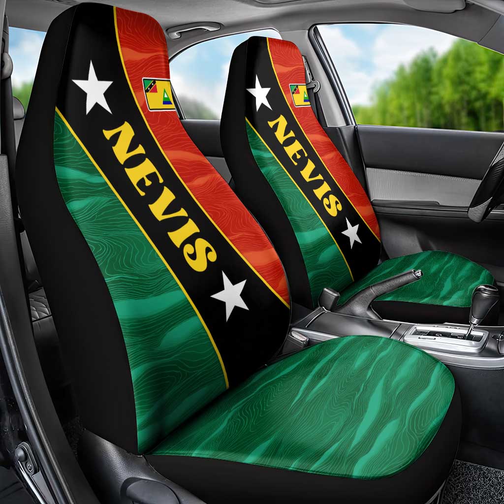 Nevis in Saint Kitts and Nevis Car Seat Cover Star Design and Coat of Arms - Wonder Print Shop