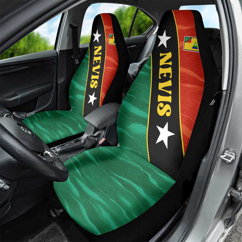 Nevis in Saint Kitts and Nevis Car Seat Cover Star Design and Coat of Arms - Wonder Print Shop