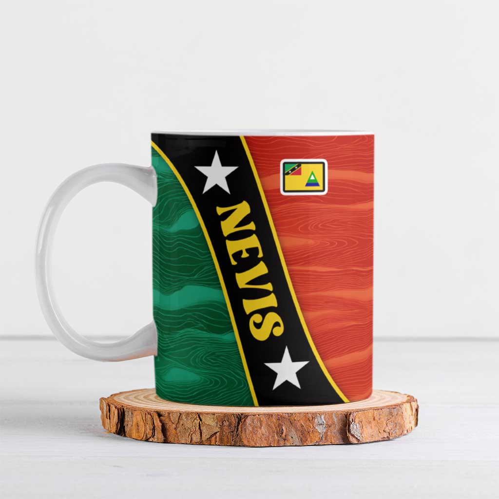 Nevis in Saint Kitts and Nevis Ceramic Mug Star Design and Coat of Arms - Wonder Print Shop