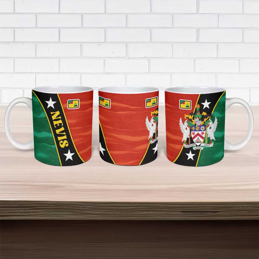Nevis in Saint Kitts and Nevis Ceramic Mug Star Design and Coat of Arms - Wonder Print Shop
