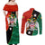 Nevis in Saint Kitts and Nevis Couples Matching Off Shoulder Maxi Dress and Long Sleeve Button Shirt Star Design and Coat of Arms - Wonder Print Shop
