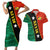 Nevis in Saint Kitts and Nevis Couples Matching Short Sleeve Bodycon Dress and Hawaiian Shirt Star Design and Coat of Arms - Wonder Print Shop
