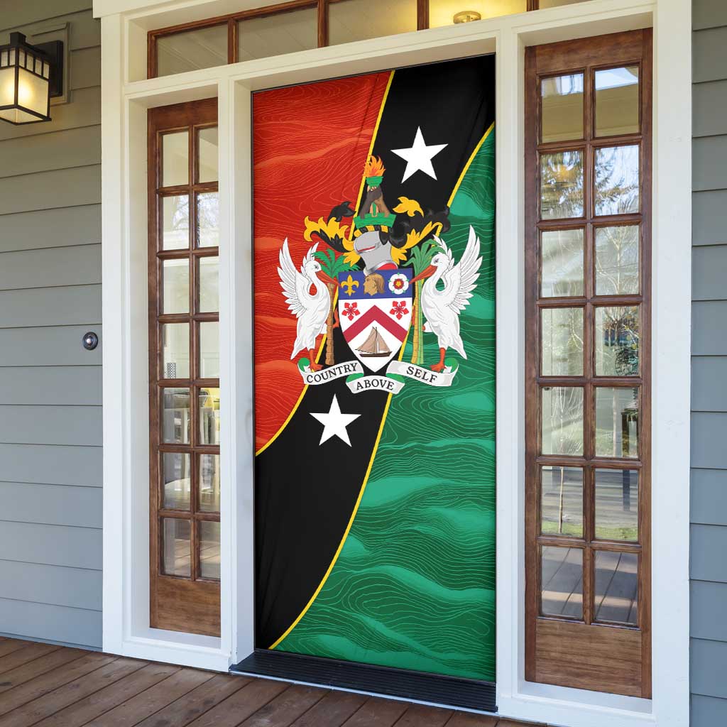 Nevis in Saint Kitts and Nevis Door Cover Star Design and Coat of Arms - Wonder Print Shop