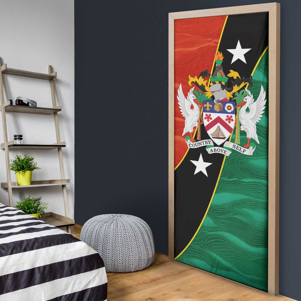 Nevis in Saint Kitts and Nevis Door Cover Star Design and Coat of Arms - Wonder Print Shop