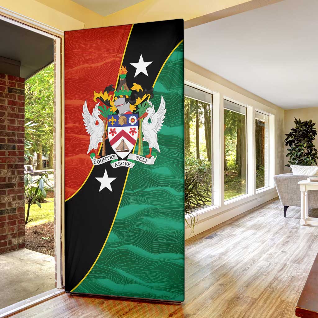 Nevis in Saint Kitts and Nevis Door Cover Star Design and Coat of Arms - Wonder Print Shop
