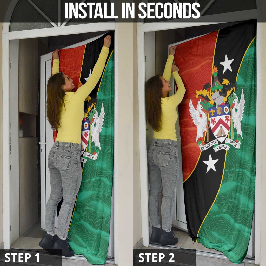 Nevis in Saint Kitts and Nevis Door Cover Star Design and Coat of Arms - Wonder Print Shop