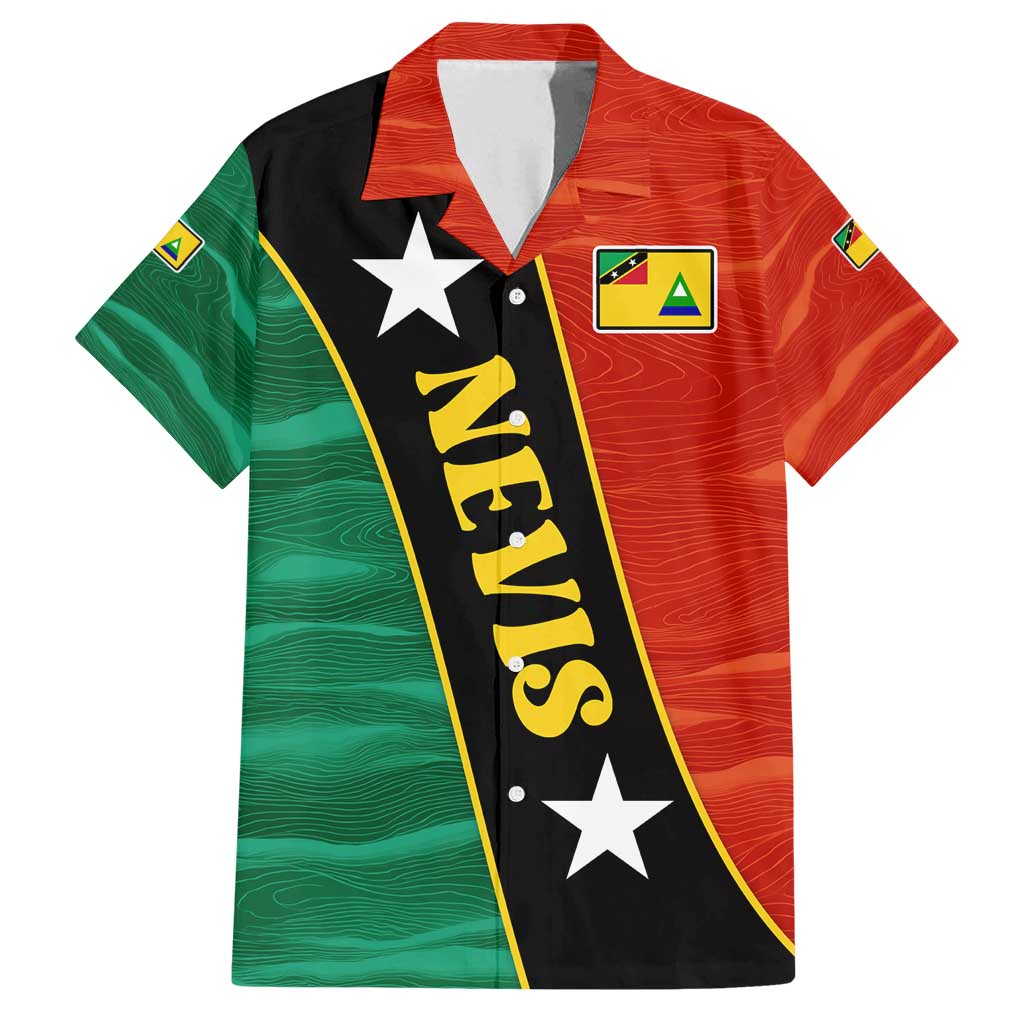 Nevis in Saint Kitts and Nevis Family Matching Long Sleeve Bodycon Dress and Hawaiian Shirt Star Design and Coat of Arms - Wonder Print Shop
