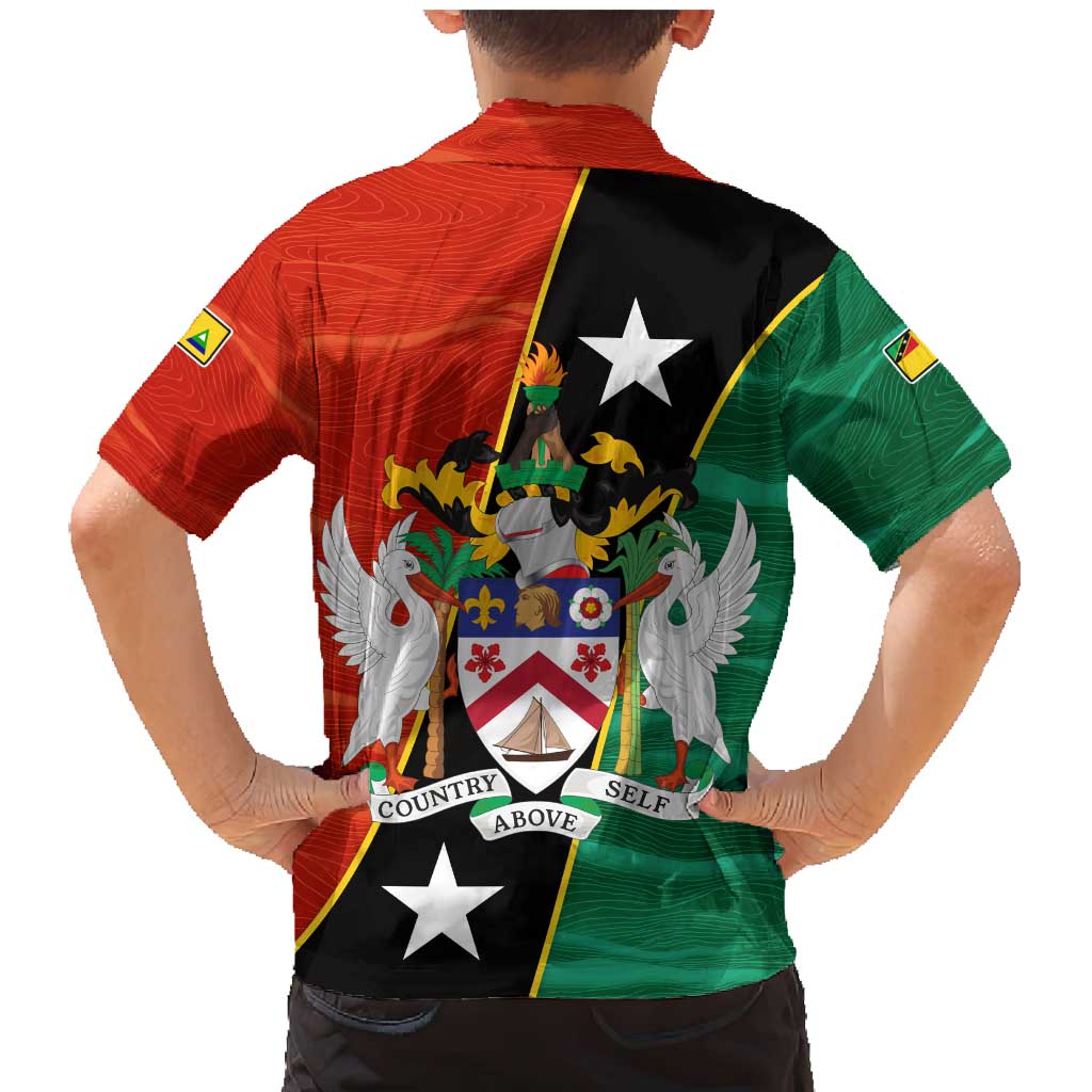 Nevis in Saint Kitts and Nevis Family Matching Mermaid Dress and Hawaiian Shirt Star Design and Coat of Arms - Wonder Print Shop