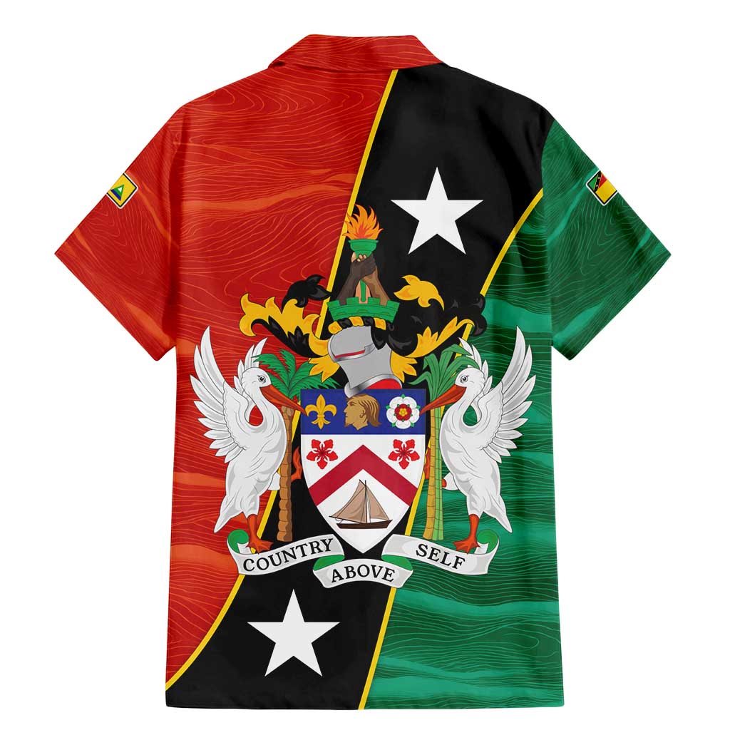 Nevis in Saint Kitts and Nevis Family Matching Mermaid Dress and Hawaiian Shirt Star Design and Coat of Arms - Wonder Print Shop
