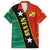 Nevis in Saint Kitts and Nevis Family Matching Short Sleeve Bodycon Dress and Hawaiian Shirt Star Design and Coat of Arms - Wonder Print Shop