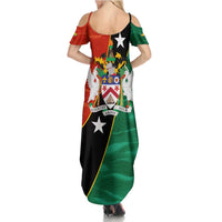 Nevis in Saint Kitts and Nevis Family Matching Summer Maxi Dress and Hawaiian Shirt Star Design and Coat of Arms - Wonder Print Shop