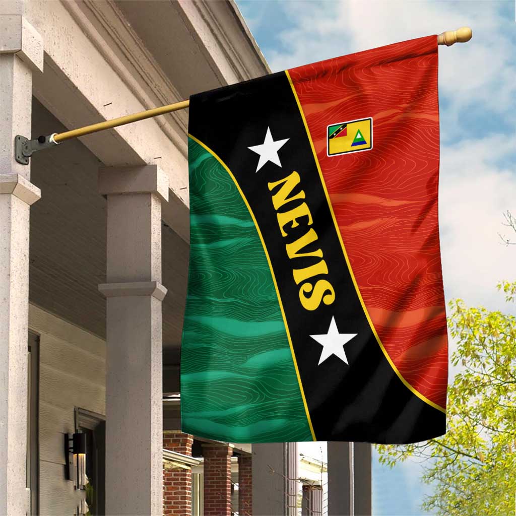 Nevis in Saint Kitts and Nevis Garden Flag Star Design and Coat of Arms - Wonder Print Shop