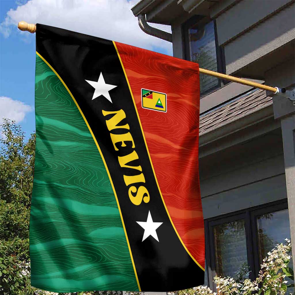 Nevis in Saint Kitts and Nevis Garden Flag Star Design and Coat of Arms - Wonder Print Shop