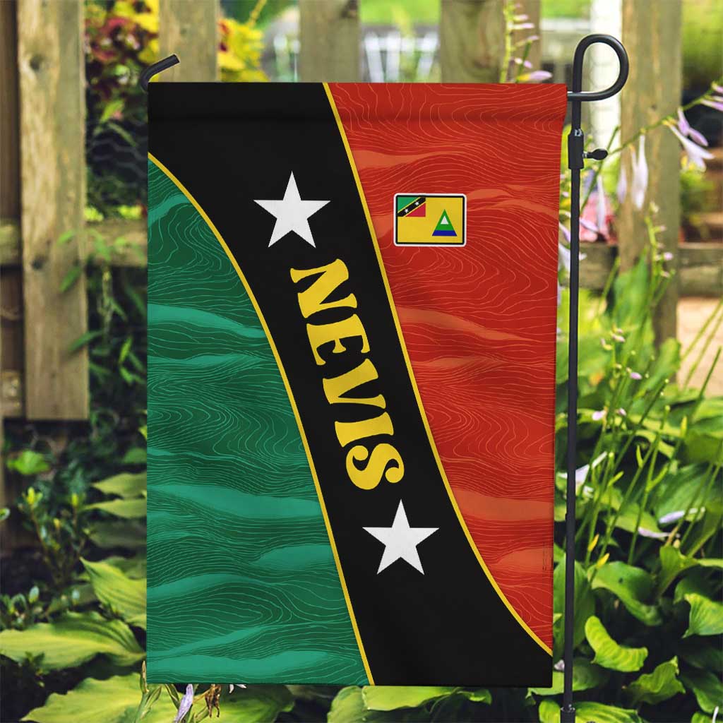 Nevis in Saint Kitts and Nevis Garden Flag Star Design and Coat of Arms - Wonder Print Shop