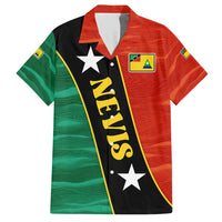 Nevis in Saint Kitts and Nevis Hawaiian Shirt Star Design and Coat of Arms - Wonder Print Shop