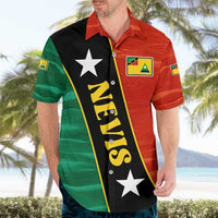 Nevis in Saint Kitts and Nevis Hawaiian Shirt Star Design and Coat of Arms - Wonder Print Shop