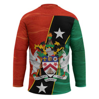 Nevis in Saint Kitts and Nevis Hockey Jersey Star Design and Coat of Arms - Wonder Print Shop
