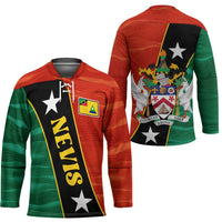 Nevis in Saint Kitts and Nevis Hockey Jersey Star Design and Coat of Arms - Wonder Print Shop