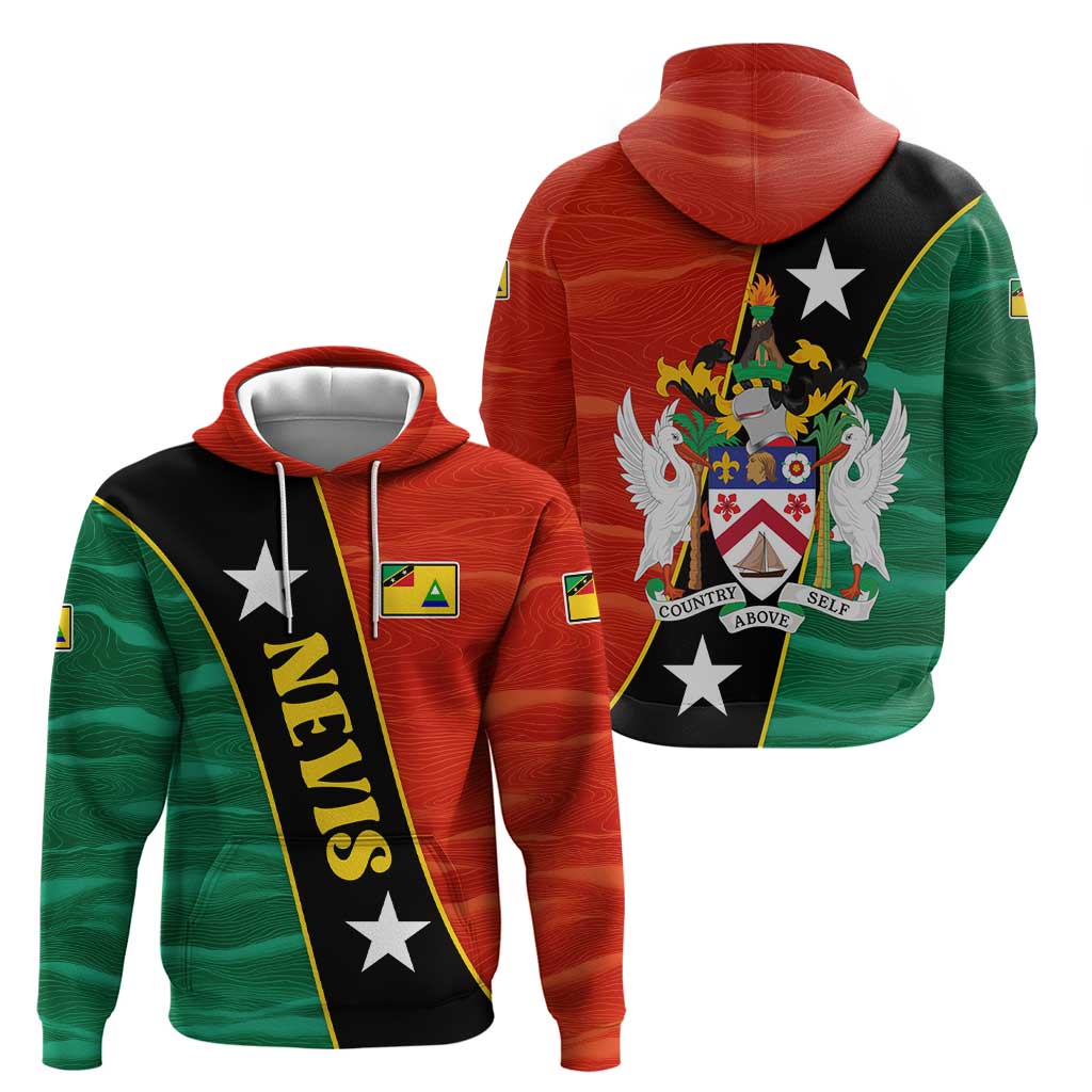 Nevis in Saint Kitts and Nevis Hoodie Star Design and Coat of Arms - Wonder Print Shop