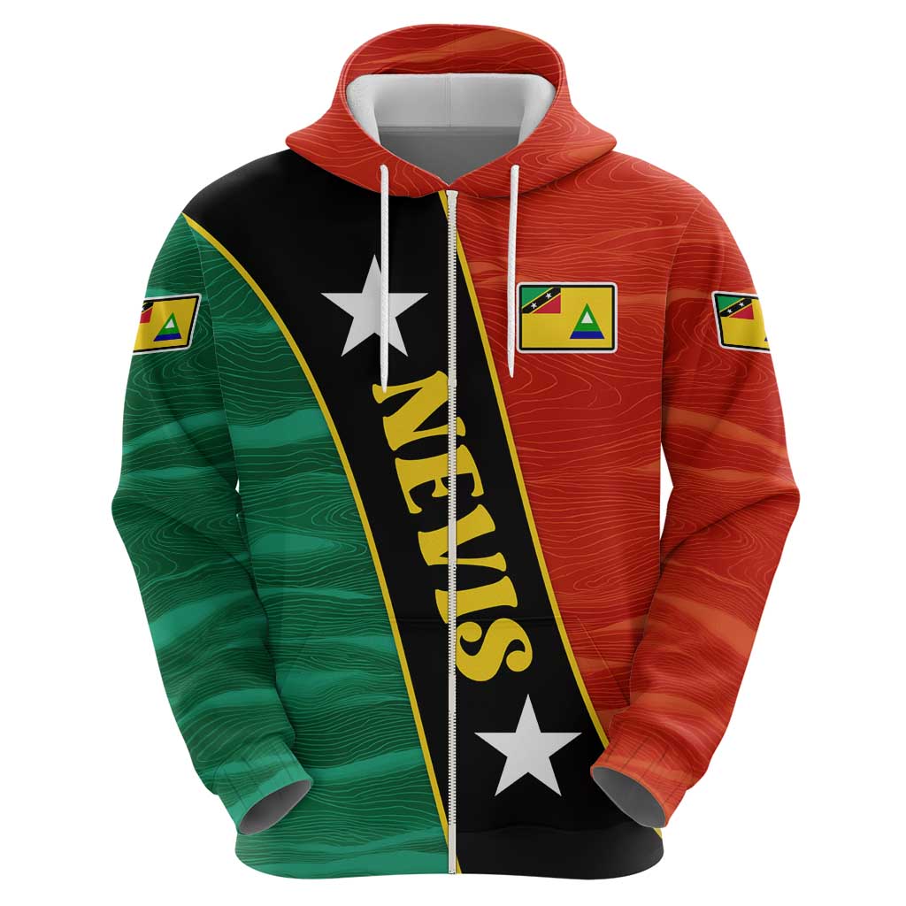 Nevis in Saint Kitts and Nevis Hoodie Star Design and Coat of Arms - Wonder Print Shop
