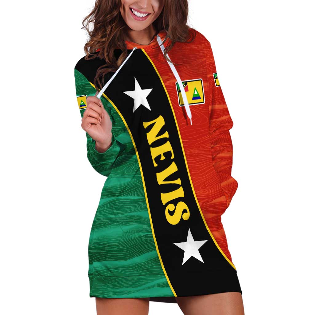 Nevis in Saint Kitts and Nevis Hoodie Dress Star Design and Coat of Arms - Wonder Print Shop