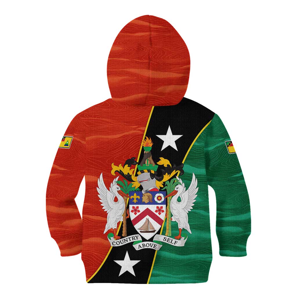 Nevis in Saint Kitts and Nevis Kid Hoodie Star Design and Coat of Arms - Wonder Print Shop