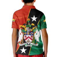 Nevis in Saint Kitts and Nevis Kid Polo Shirt Star Design and Coat of Arms - Wonder Print Shop